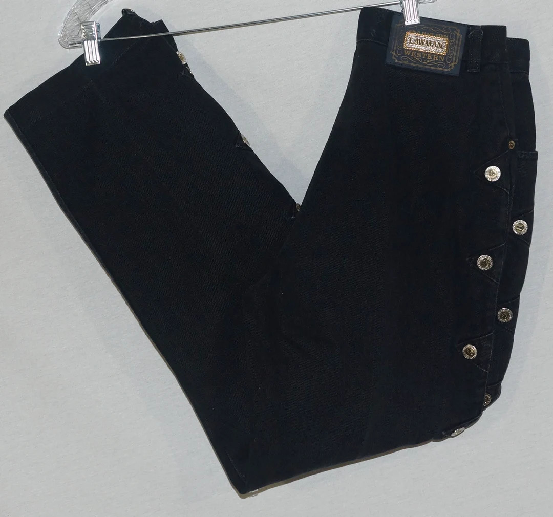 Vintage Lawman Jeans Western Black Denim Rodeo Show Pants - 29" High Waist | Etsy (US)