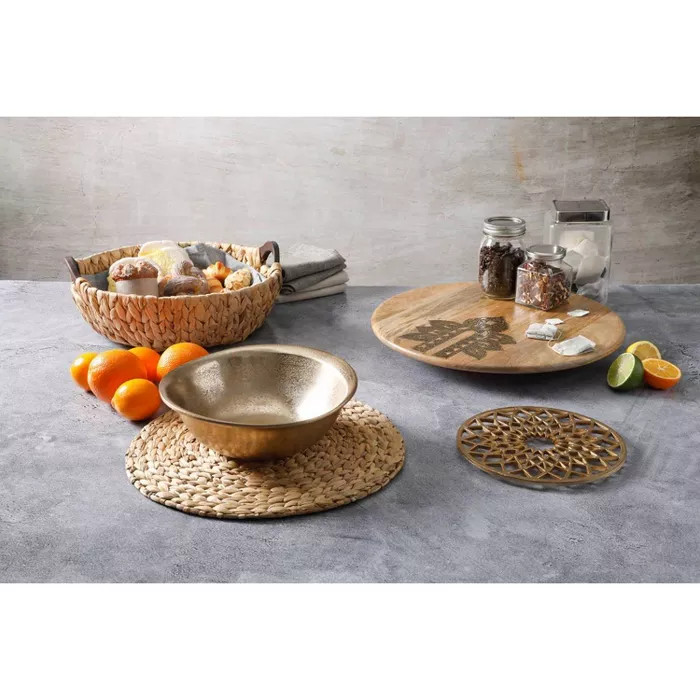 Cravings by Chrissy Teigen 8.5" Round Aluminum Trivet - Gold | Target