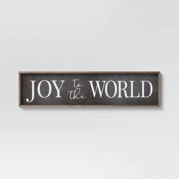 10" x 40" Joy to the World Wooden Wall Decor Sign White/Black - Threshold™ | Target