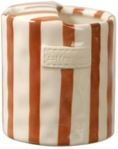 Retro Striped Hand-Painted Ceramic Mark Hand-Held Cup Heat-Resistant Non-Slip Double-Enjoy Cup fo... | Amazon (US)