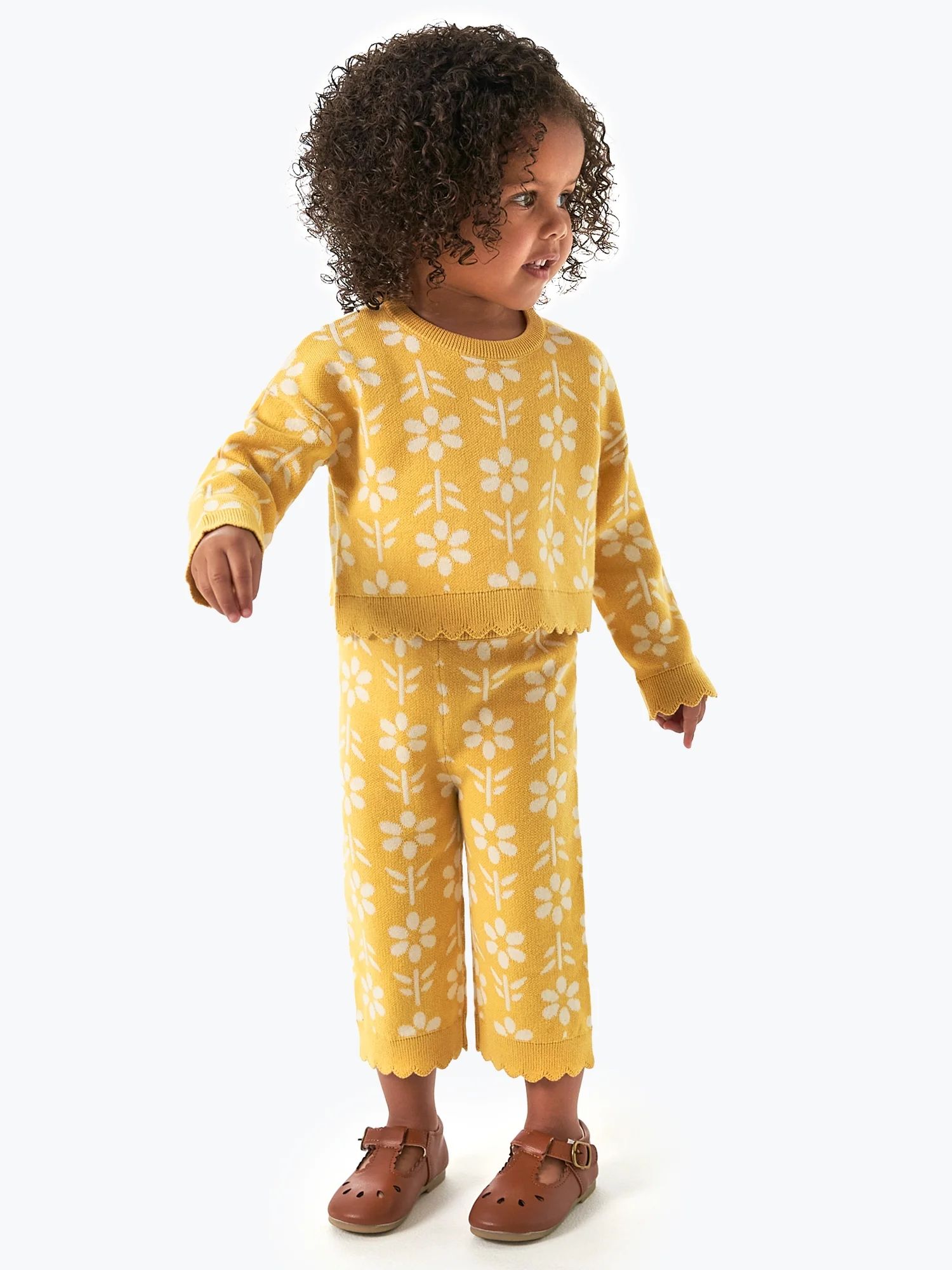 Modern Moments by Gerber Toddler Girl Jacquard Sweater and Legging Set, 2-Piece, Sizes 12 Months ... | Walmart (US)