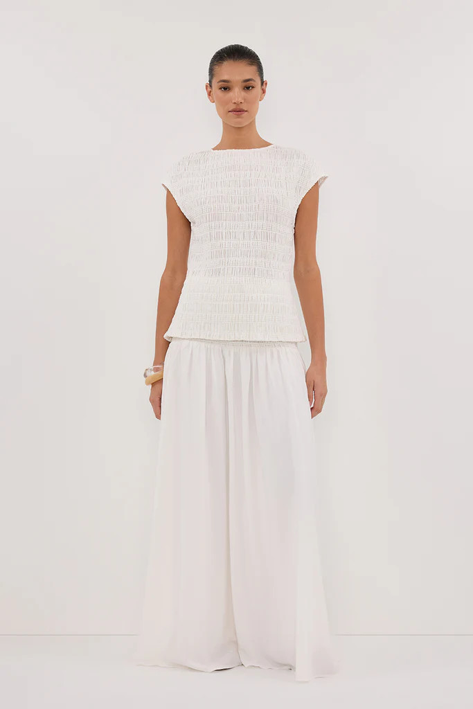 SIERRA WHITE TEXTURED TOP | DISSH