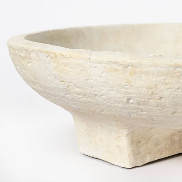 12" x 3" Decorative Terracotta Cross Base Bowl Off White - Threshold™ designed with Studio McGe... | Target