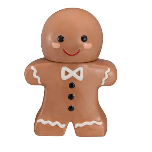 Way To Happiness Earthenware Gingerbread Man Christmas Cookie Jar - Cute and Versatile Treat Jar, 10''H | Amazon (US)