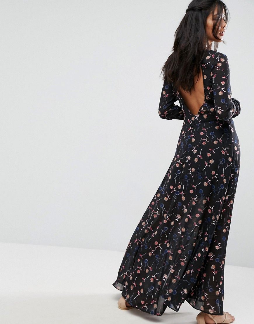 Liquorish Backless Maxi Dress In Floral Print - Multi | ASOS US