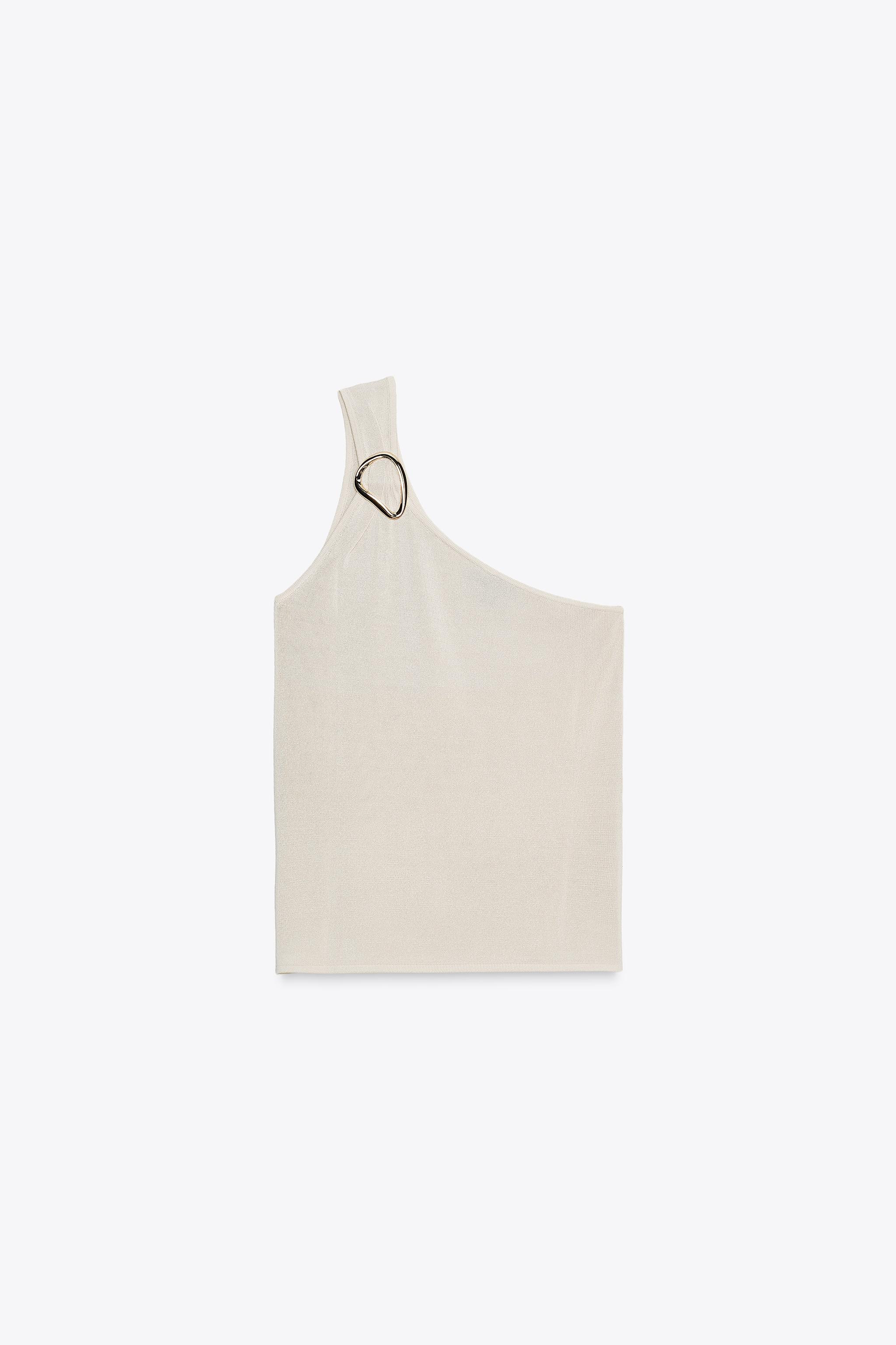 ASYMMETRIC KNIT TOP WITH HARDWARE | Zara US
