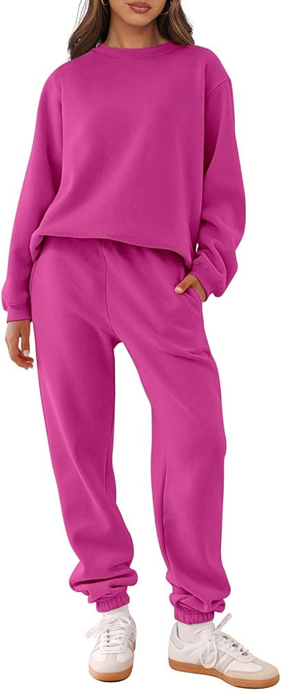 ANRABESS Women's Two Piece Outfits Lounge Set Long Sleeve Crewneck Sweatshirt Jogger Pants Tracks... | Amazon (US)