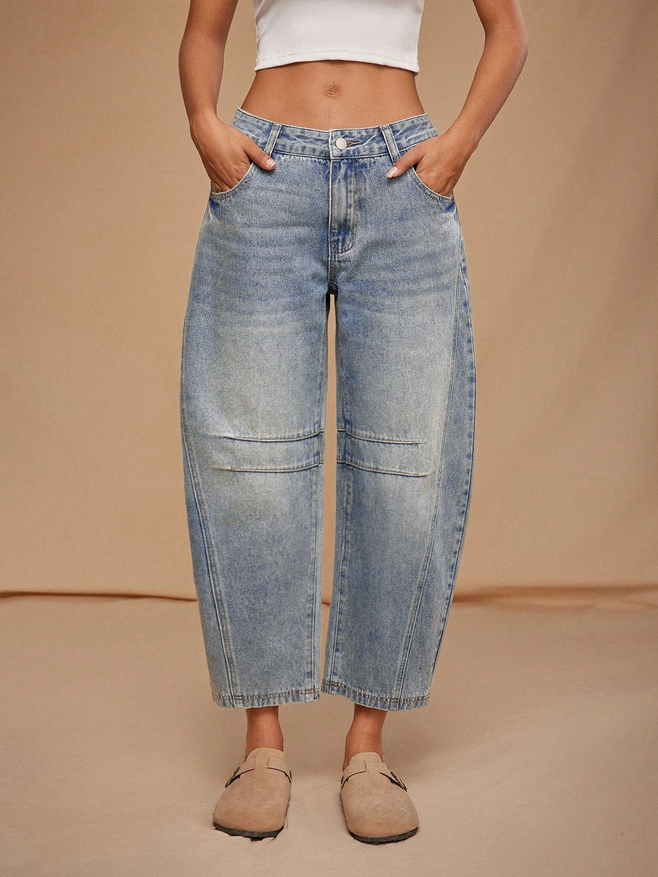 Forever 21 Autumn Winter Low-Waist Distressed Baggy Ankle-Length Jeans | SHEIN USA | SHEIN