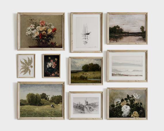 Vintage Gallery Wall Print Set  Antique French Country | Etsy | Etsy (US)