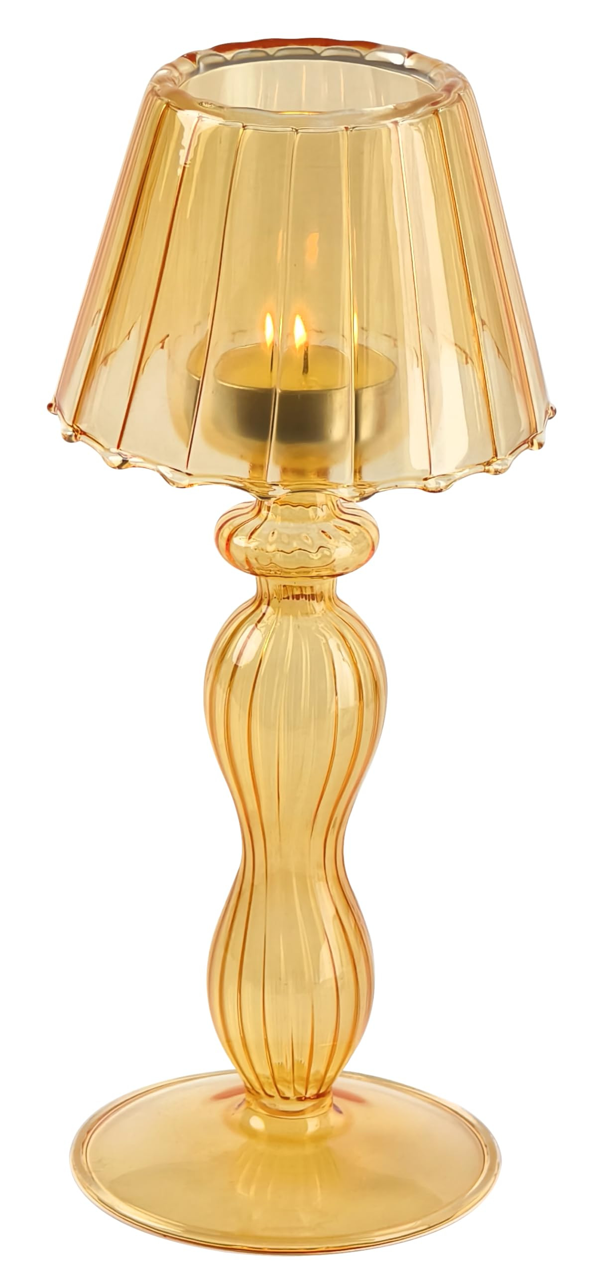 Gurfuy Desk Lamp Shaped Hurricane Candleholders Large - Clear Glass Candle Holder Crystal Decorat... | Amazon (US)