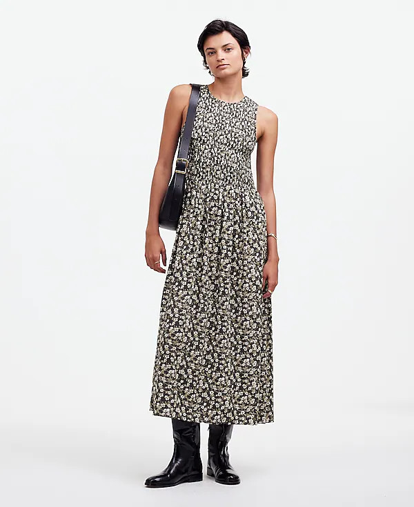 The Melody Smocked Midi Dress in Floral | Madewell