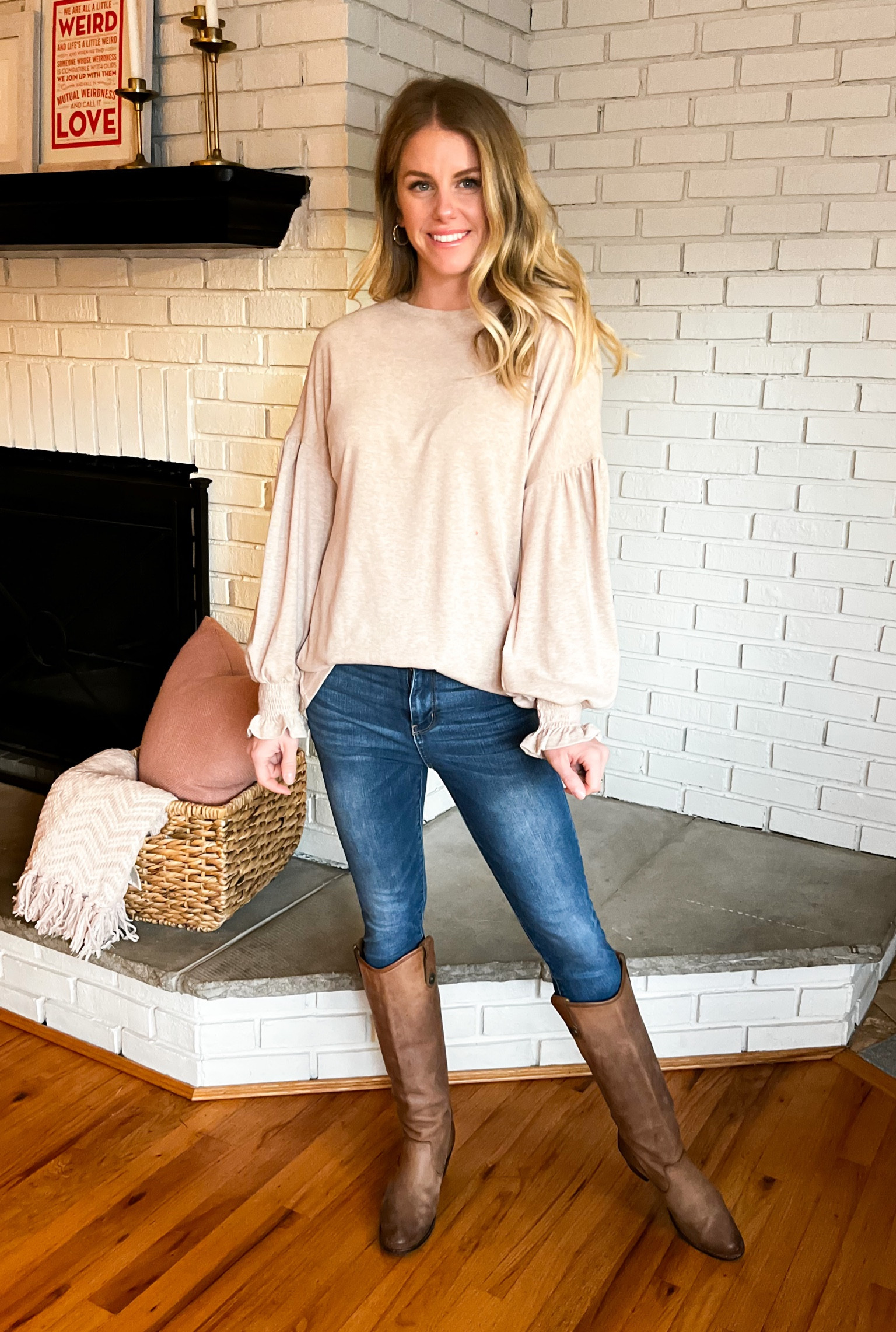 Super soft top! Love the sleeve detail!! Wearing size small! 

#LTKunder50 #LTKFind #LTKworkwear