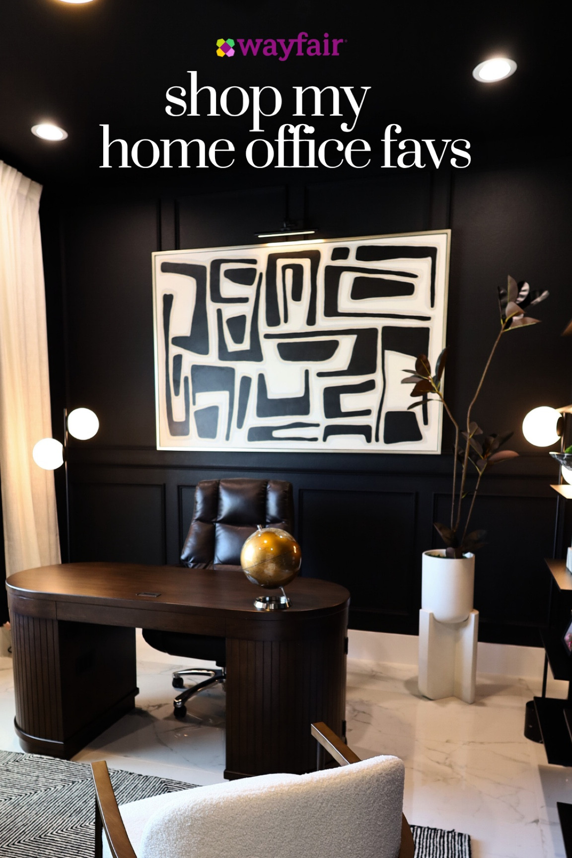 I love a space that feels as good as it looks, here are some of my favorite home office finds from @wayfair. Effortless style, big impact. #ad #wayfair #wayfairpartner