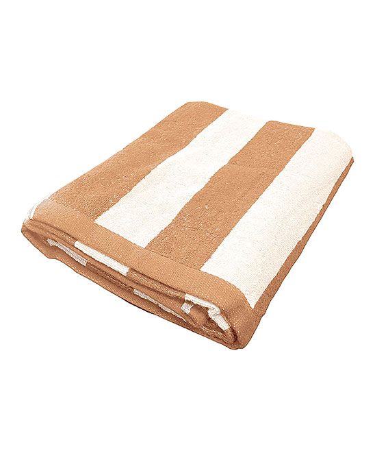 Classic Turkish Towels Beach Towels Vanilla - Beige & Vanilla Stripe Cabana Beach Towel | Zulily