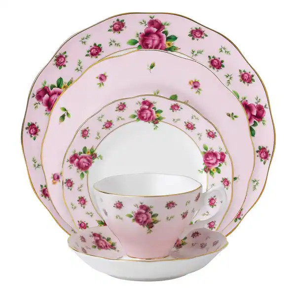 Royal Albert New Country Roses Pink, 5 Piece Set | Bed Bath & Beyond