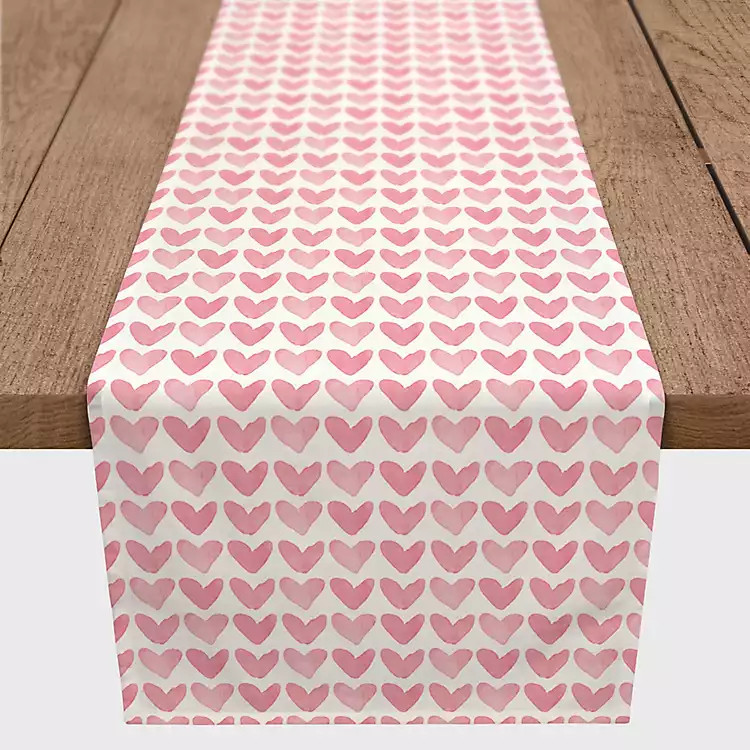 Pink Hearts Cotton Twill Valentine's Runner | Kirkland's Home