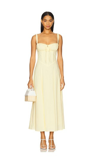 Alessia Drop Waist Dress in Butter | Revolve Clothing (Global)
