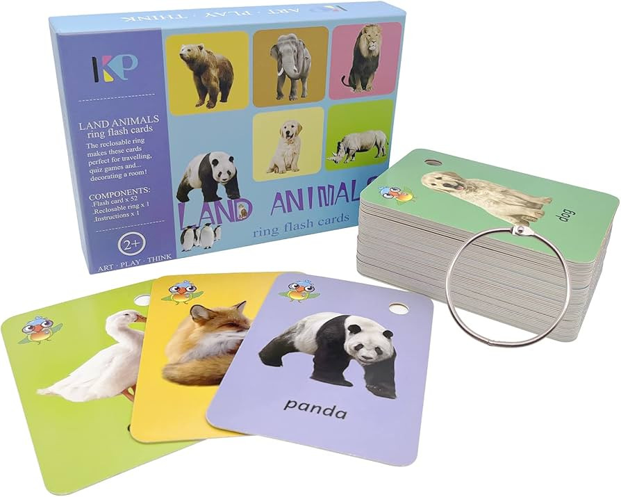 Land Animals Flash Cards for Toddlers,Kids Flash Cards,Wild Forest Animals Flash Cards for Kids,S... | Amazon (US)