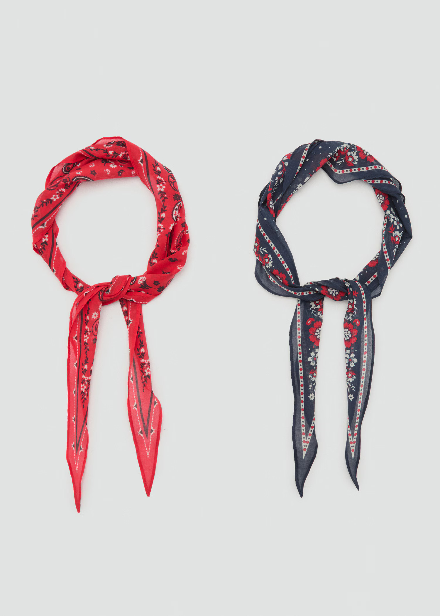 Set of 2 printed handkerchiefs - Women | MANGO USA | Mango (US/MX/AU)