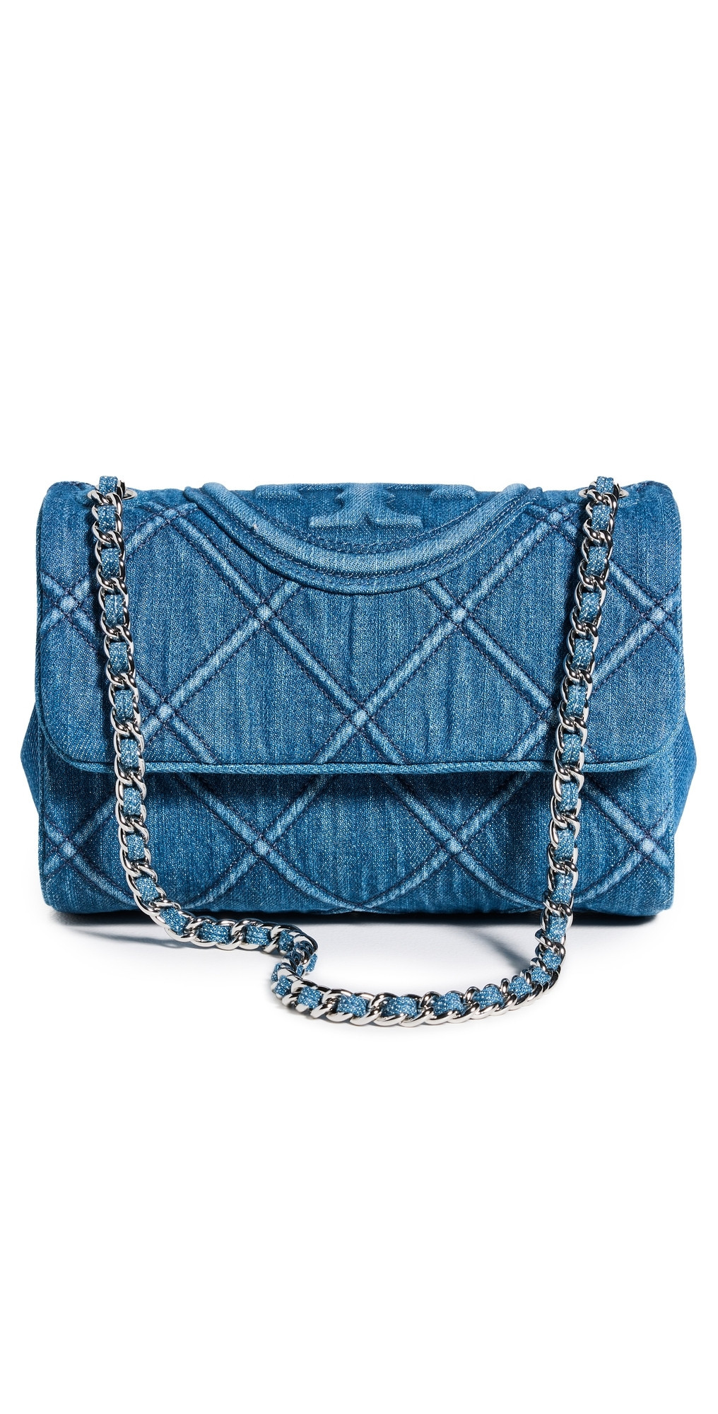 Tory Burch Fleming Soft Denim Small Convertible Shoulder Bag Denim One Size | Shopbop