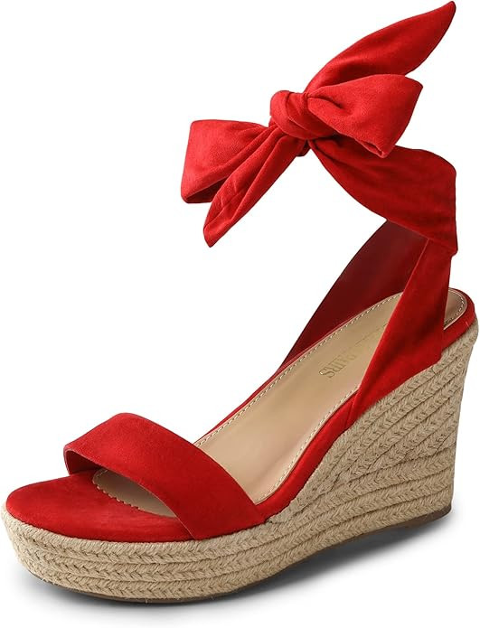 DREAM PAIRS Womens Open Toe Espadrilles Wedges Tie Lace Up Cute Ankle Strap Platform Sandals Dres... | Amazon (US)