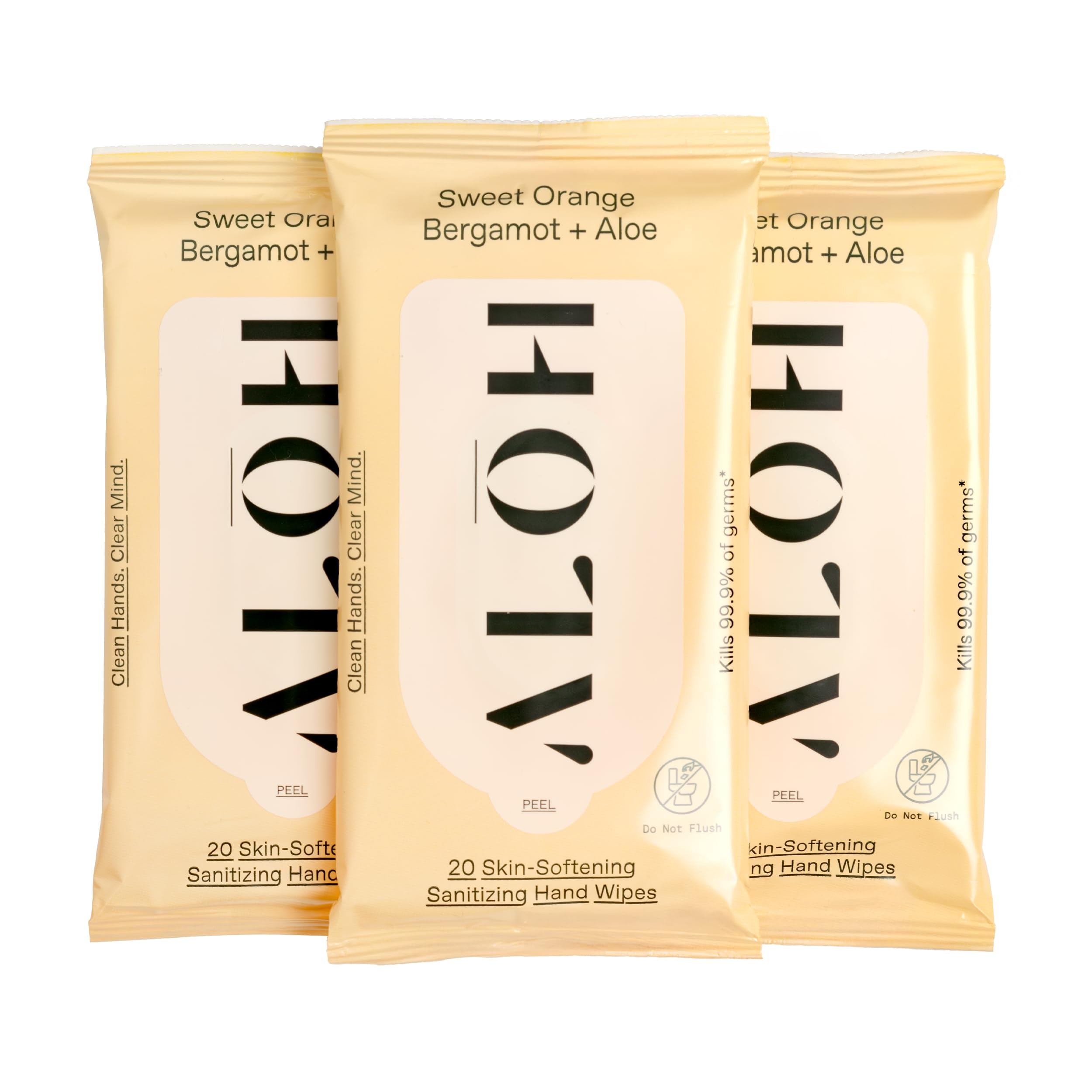 ALŌH Sweet Orange Bergamot + Aloe Sanitizing Hand Wipes - Clean Hands, Clear Mind - On The Go Ha... | Amazon (US)
