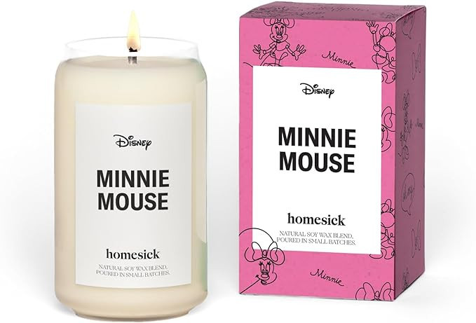 Homesick Disney Minnie Mouse Scented Candle - Scents of Magnolia Petals, Cyclamen, Sandalwood, 13... | Amazon (US)