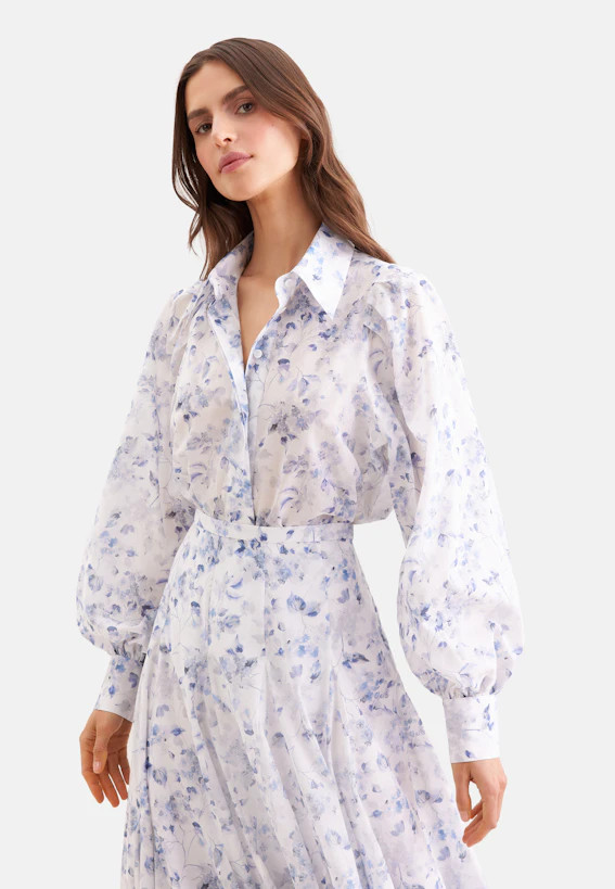Hemdbluse mit Print aus Baumwollvoile | Seidensticker (DE)