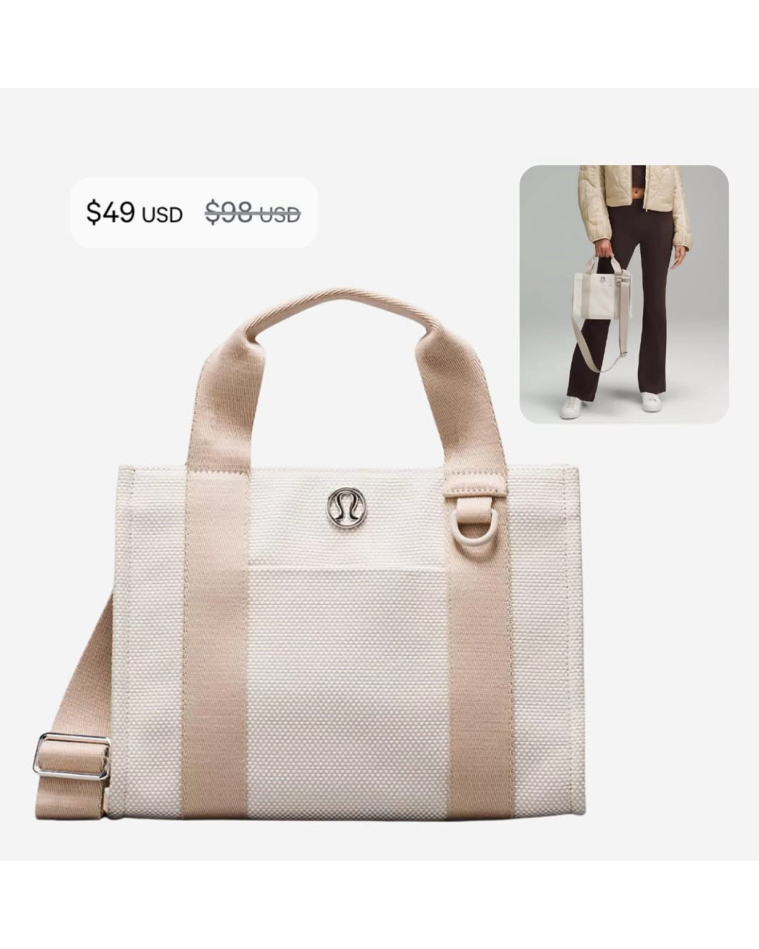 Two-tone canvas mini tote from lululemon is now $49 (was $98) and it’s such a cute everyday grab-and-go bag. Lightweight, structured, and the perfect neutral for all seasons. Final sale + going quick!

#LTKHoliday #LTKSaleAlert #LTKGiftGuide