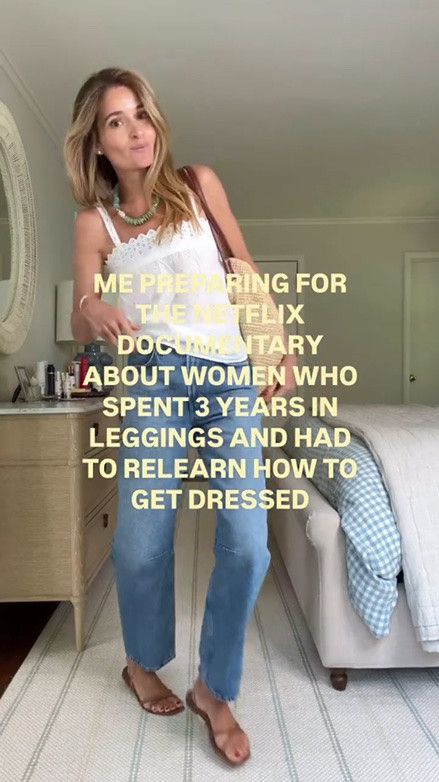 Growing up, my dad used to say, “life’s not a fashion show!” — usually while hustling me and my sisters out the door. He wanted us to focus on school, sports, and working hard. But I’ve always loved clothes. Even though I didn’t have a lot, I felt the difference when I wore something I loved — it changed my mood. That feeling eventually led me to a dream job at J.Crew and Madewell HQ for ten years.

Fast forward to the chaos of pandemic life, working from home, and two little ones… I slowly slipped into wearing the same worn-out gym clothes all day. Not cute matching sets — I’m talking the actual sweaty workout clothes from that morning. 🫠 I told myself I didn’t have time for anything more — not a shower, not jeans, not makeup.

Then two years, after reading Atomic Habits, I made one small change: I decided to start getting dressed again. And wow — I didn’t expect what a difference it would make.

I’ve realized now — my dad was right. It’s not about a fashion show. It’s about showing up for myself. Choosing an outfit, putting it on, and instantly feeling a shift. More focus. More confidence. More energy — even if I’m not leaving the house.

Getting dressed has become one of the simplest ways I care for myself. Some days it’s subtle — a gentle reminder to be present. Other days, it completely turns things around.

This journey isn’t about dressing for others. It’s about feeling like the best version of you. And if you’ve ever felt like you lost a bit of yourself somewhere along the way — same. But small habits add up, and this one has been powerful for me.

✨ Tank: wearing an XS, Jeans: runs big, sized down 1 to a 24. Shoes: run tts in a 37 medium 

#ootd #outfitinspo #everydaystyle #momstyle #classic

#LTKdayinmylife #LTKootd #LTKSeasonal