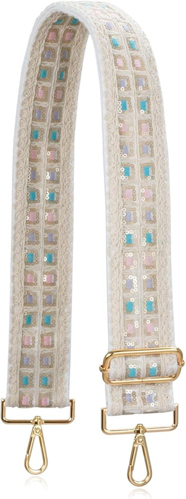 ALLZEDREAM Purse Strap Crossbody Replacement Handbag Shoulder Bag 2" Wide Adjustable Embroidered ... | Amazon (US)