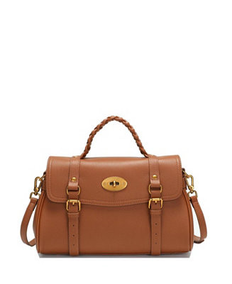 Women's Lore Genuine Leather Heritage Satchel Bag, Top Handle Crossbody Shoulder Purse, Turn Lock... | Macy's