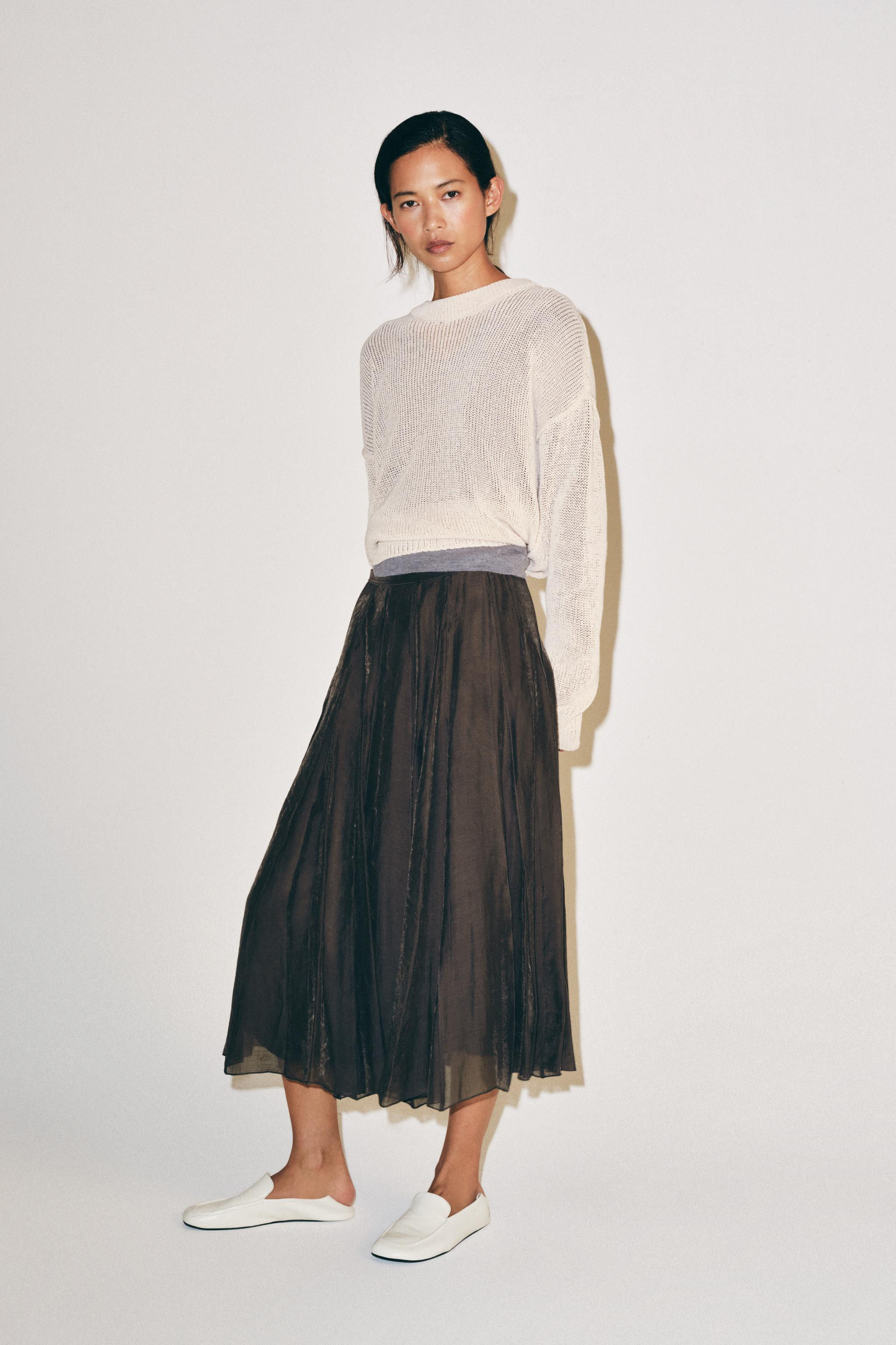 ZW COLLECTION FLOWY COMBINED SKIRT | Zara Canada