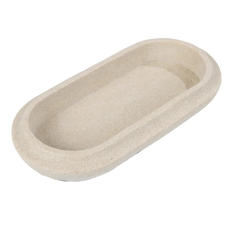 Better Homes & Gardens Indoor Carved Faux Travertine Tray | Walmart (US)