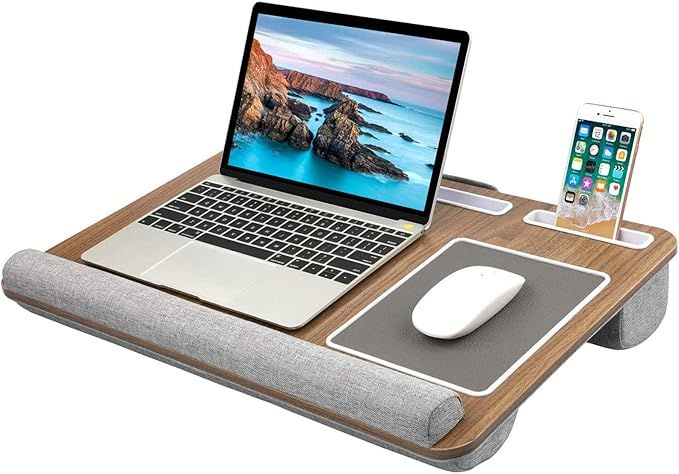 HUANUO Lap Desk - Fits up to 17 inches Laptop Desk, Built in Mouse Pad & Wrist Pad for Notebook, ... | Amazon (US)