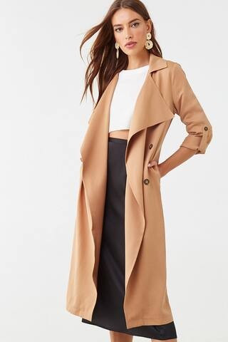 Draped-Front Trench Coat | Forever 21 (US)