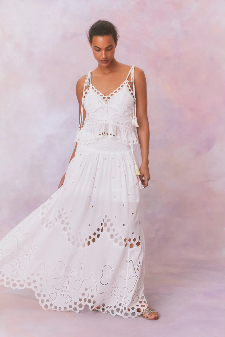 Cassaro Eyelet Cotton Maxi Skirt | LoveShackFancy