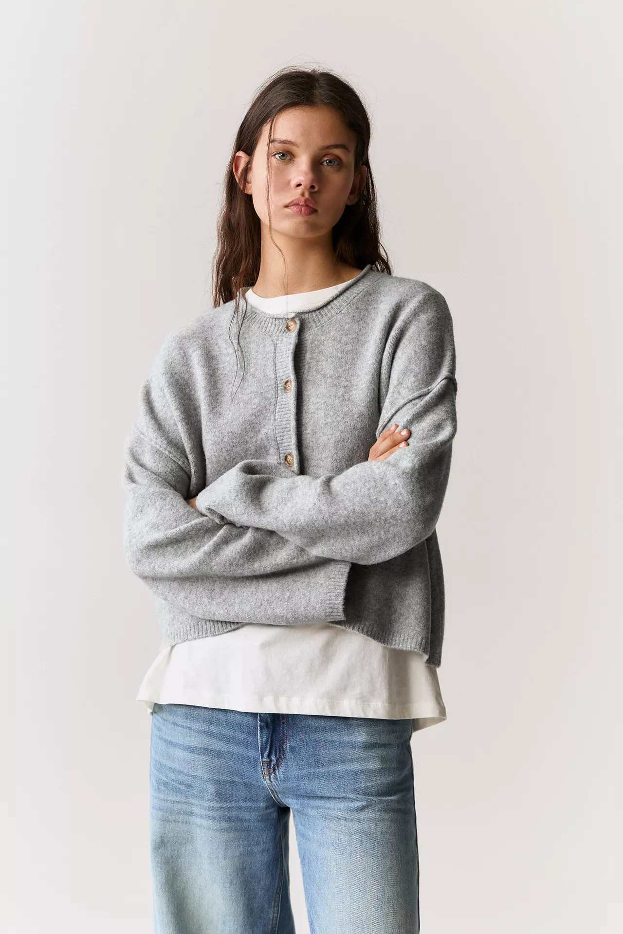 Buttoned cardigan | PULL and BEAR UK
