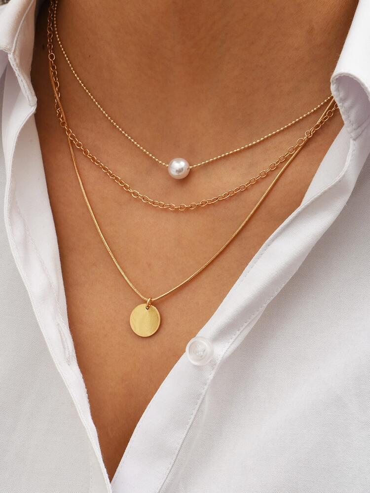 Disc Charm Layered Necklace | SHEIN