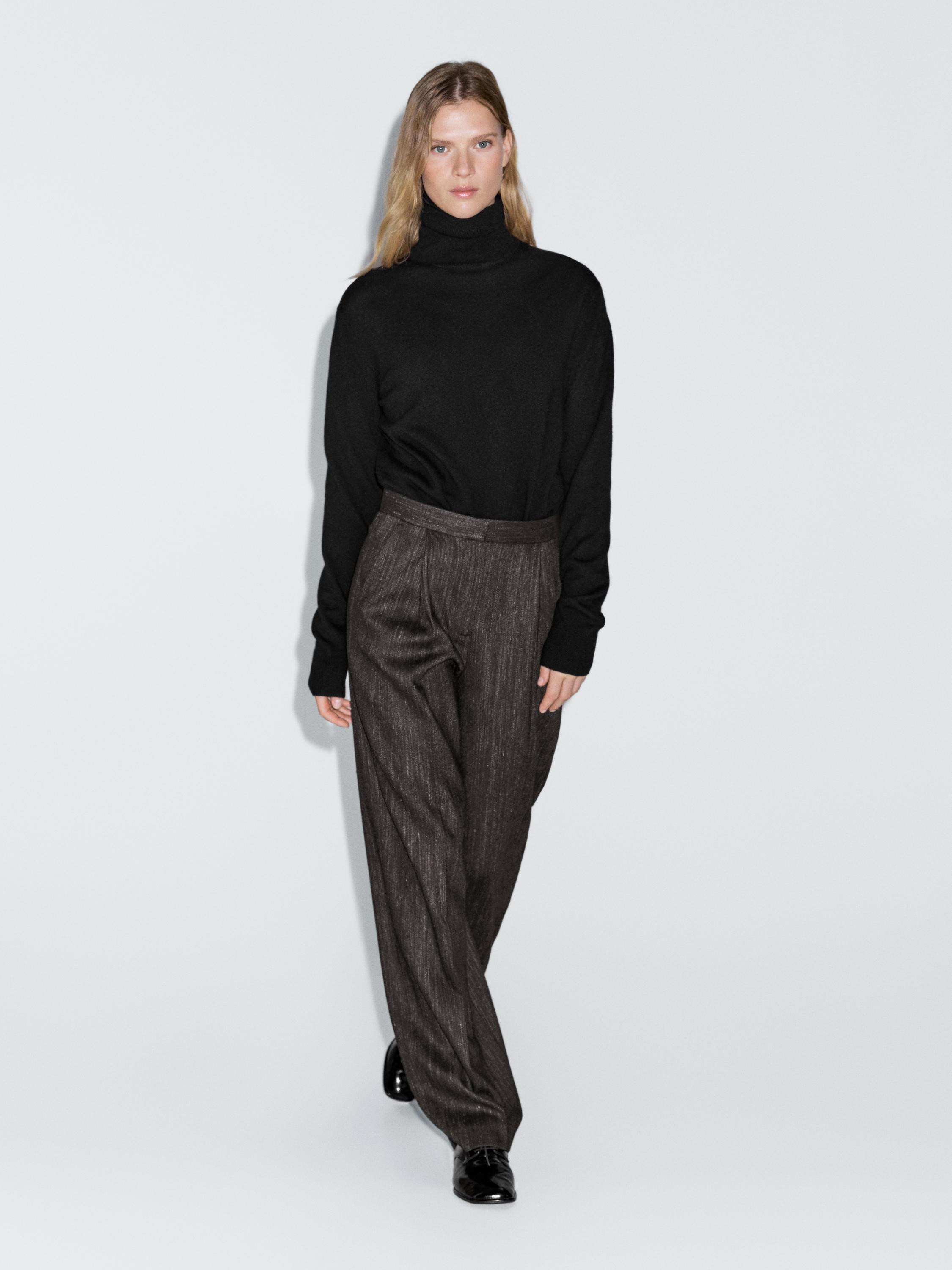 Darted flecked trousers | Massimo Dutti US
