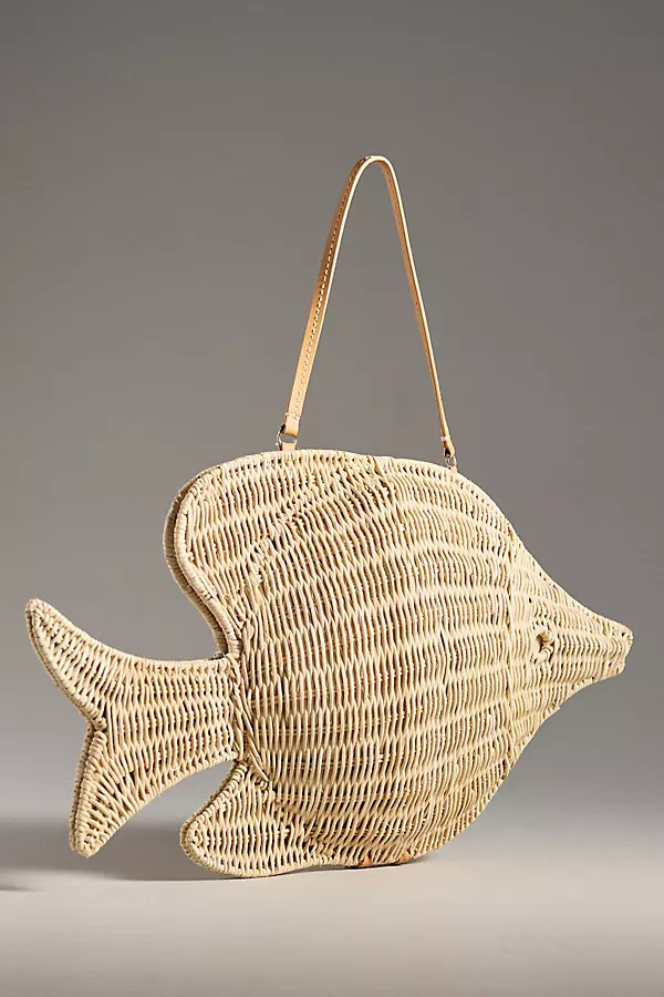 The Paros Rattan Fish Tote | Anthropologie (US)