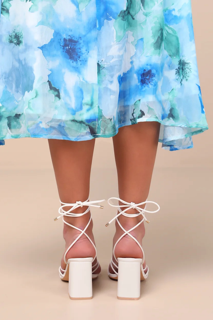 Orlie White Strappy Lace-Up High Heel Sandals | Lulus