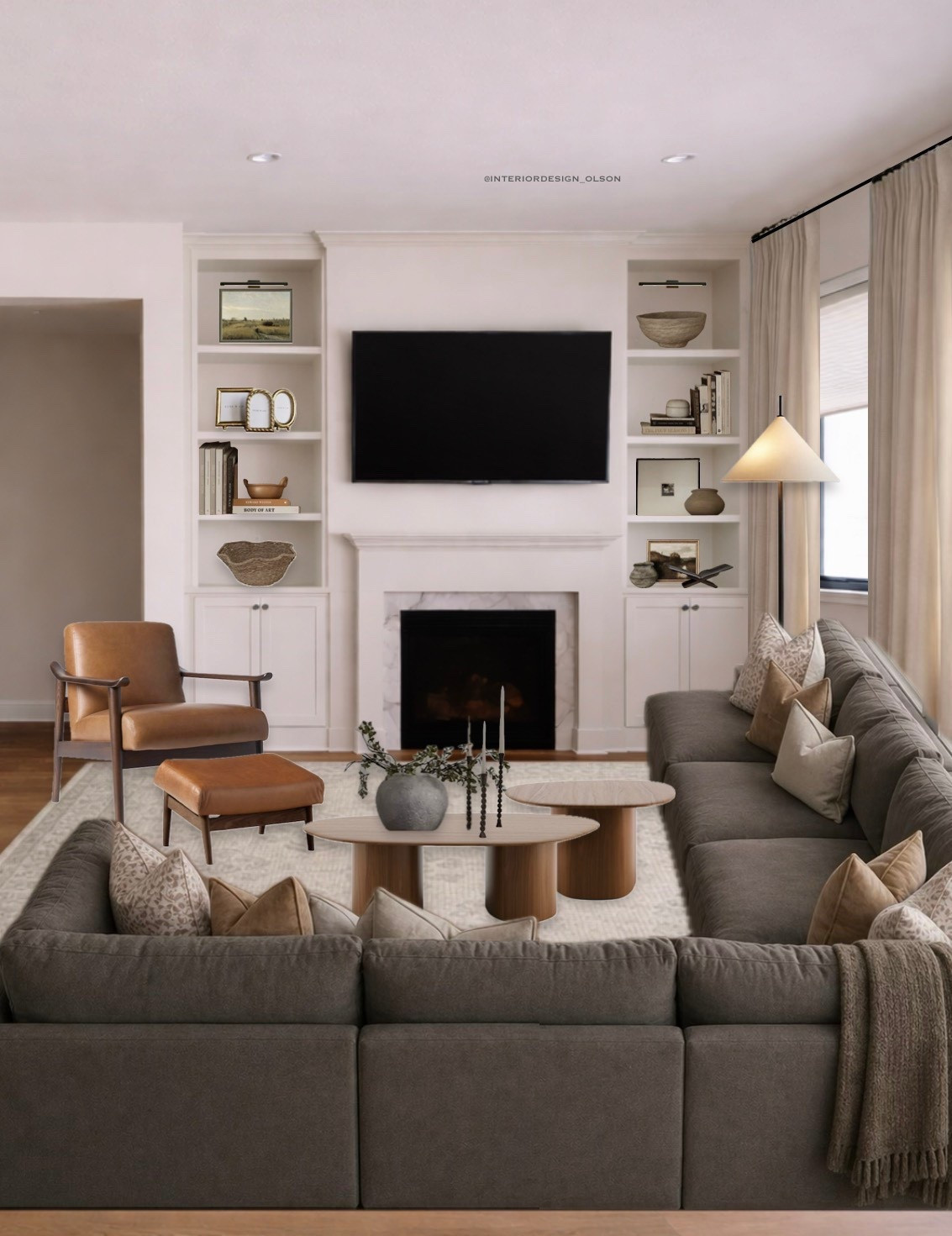 A cozy living room moment 🤎 This space was designed to feel warm, functional, and inviting with a large sectional, layered neutral pillows, nesting coffee tables, and timeless accent seating. Proof that comfort and style can absolutely coexist.

Shop this look for sectional sofas, nesting coffee tables, accent chairs, ottomans, neutral rugs, floor lamps, and cozy living room decor. Everything linked in my LTK.

#LTKhome #livingroomdesign #neutralhome #cozyhome #sectionalsofa #warmminimalism #homedecor #interiordesign #organicmodern #livingroomideas