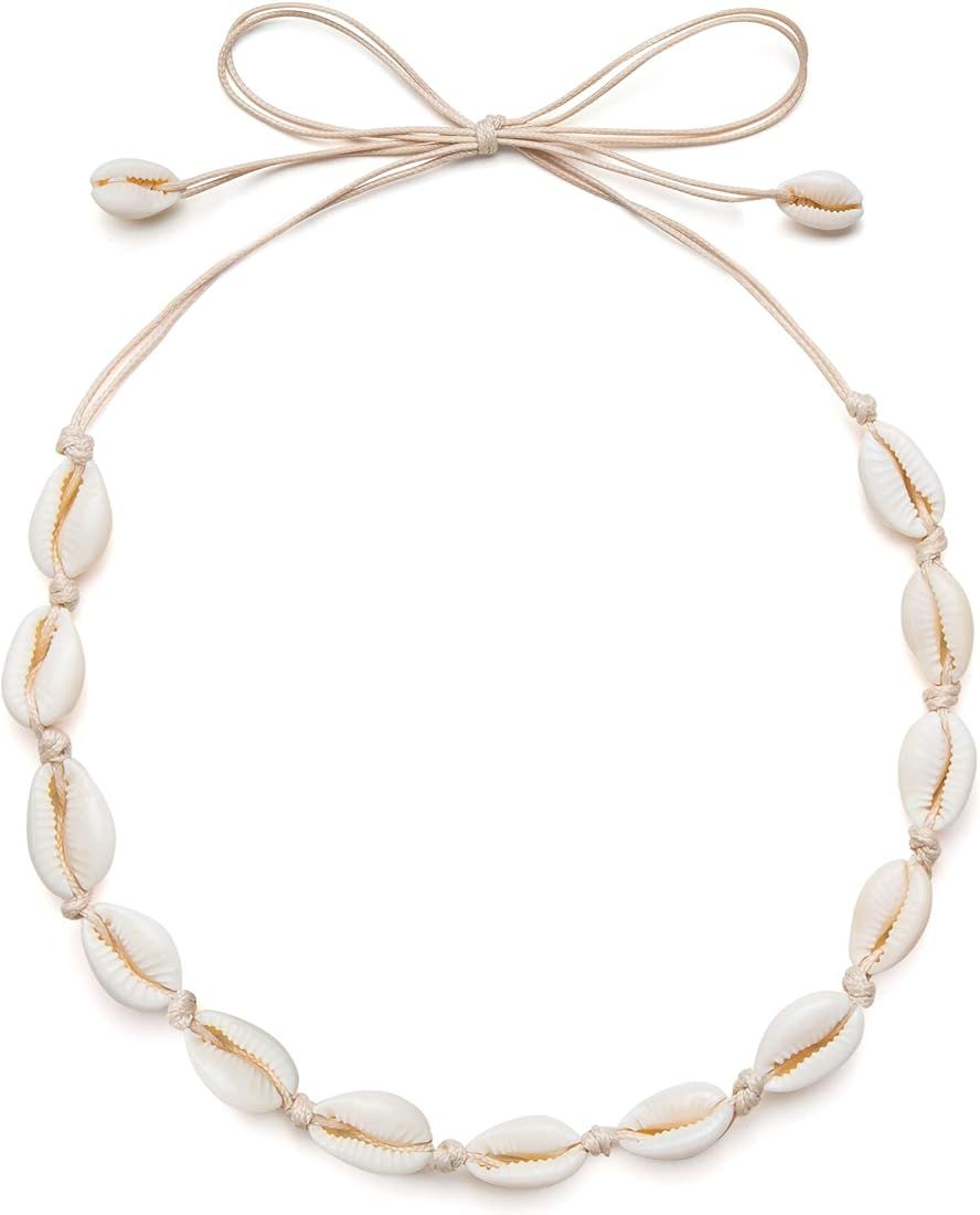 Qceasiy Seashell Necklace Choker for Women Summer Hawaiian Style Natural Shell Necklace | Amazon (US)