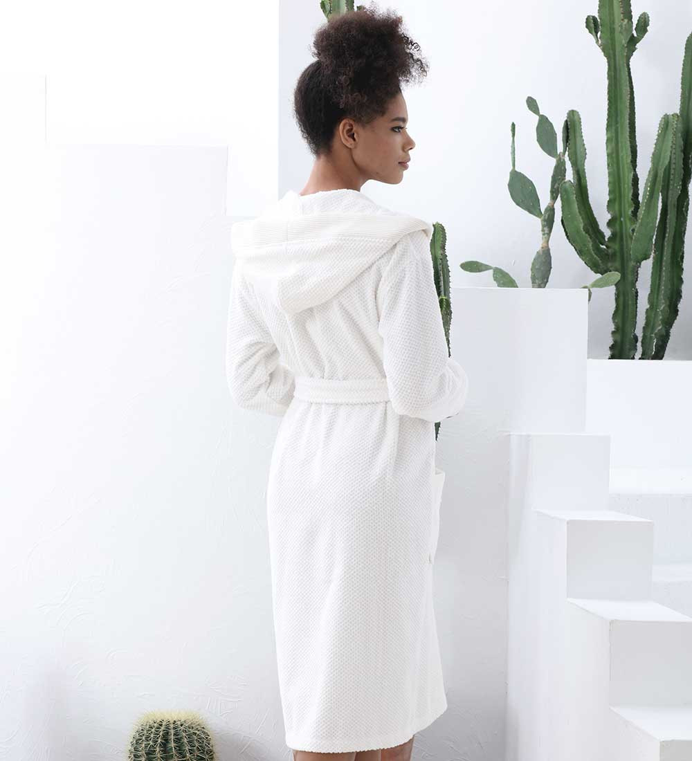 Women's Hooded Turkish Cotton Terry Cloth Robe | SEYANTE | SEYANTE