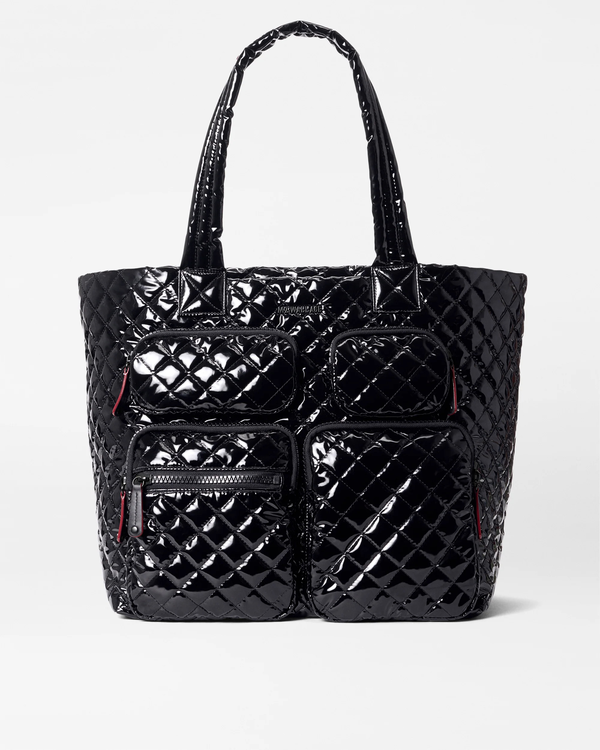 Black Lacquer Large Metro Travel Tote | MZ Wallace