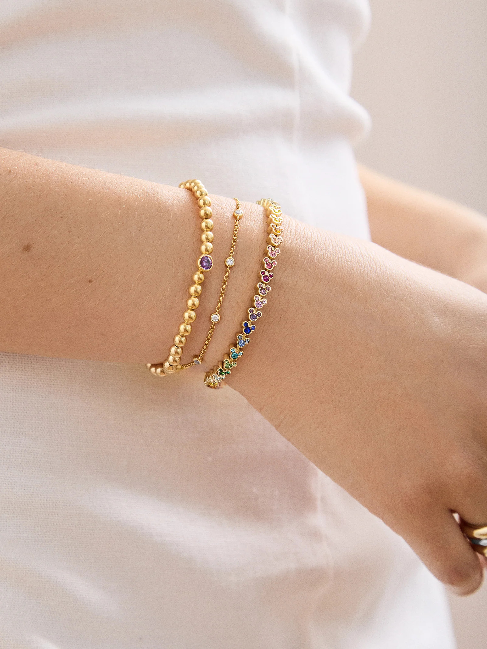 Mickey Mouse Disney Repeating Tennis Bracelet - Multi | BaubleBar (US)