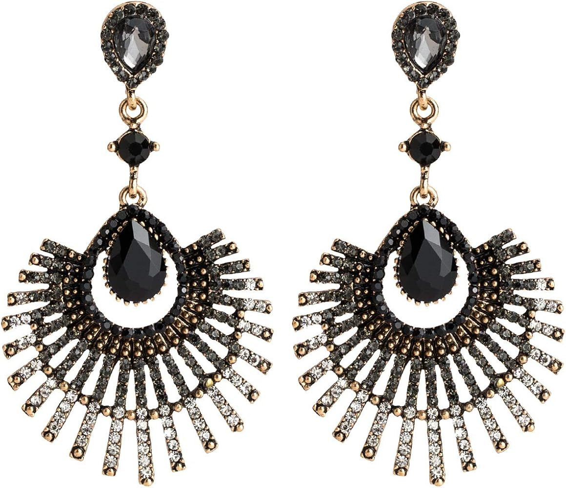 BG&WLing Rhinestone Chandelier Earrings Colorful Teardrop Dangle Drop Crystal Statement Earring F... | Amazon (US)