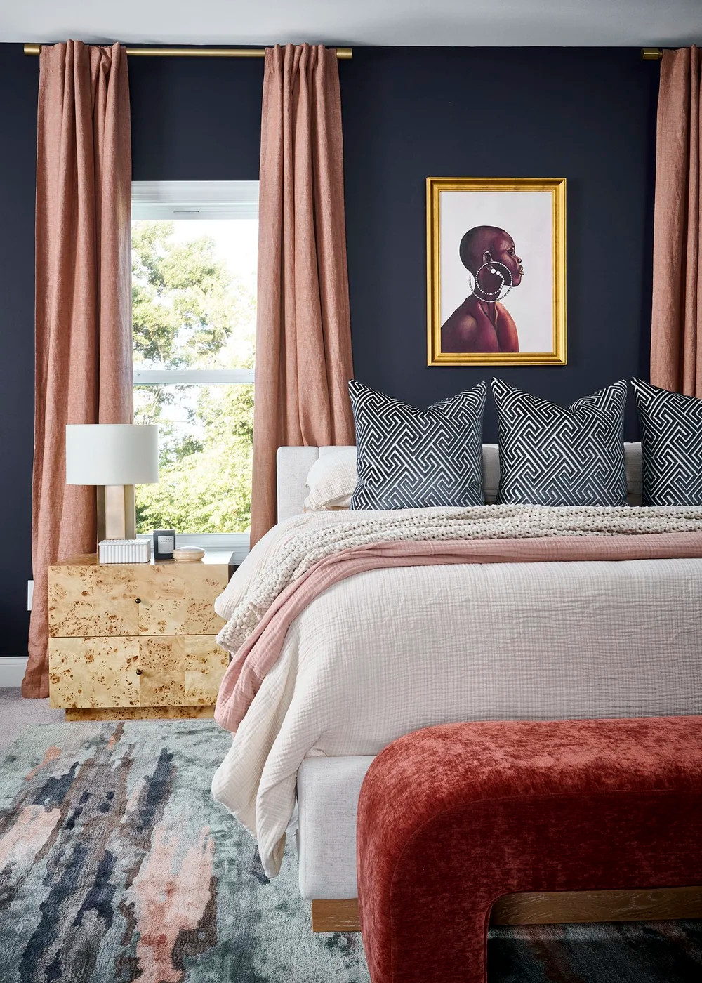 #ThrowbackThursday ✨ Looking back at a primary bedroom where bold color, layered textiles, and meaningful art came together to create a retreat full of personality. Timeless design isn't about playing it safe—it's about creating a space that tells your story.

#ThrowbackThursday #BedroomDesign #SoulfulMaximalism #ColorfulInteriors #HomeDecor 

 #LTKHome