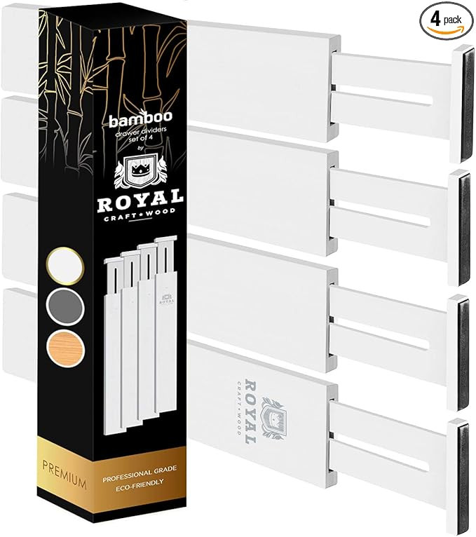 Adjustable Bamboo Drawer Dividers Organizers - Expandable Drawer Organization Separators For Kitc... | Amazon (US)